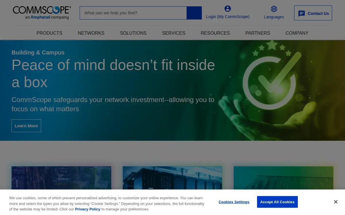Homepage of Commscope Technologies LLC