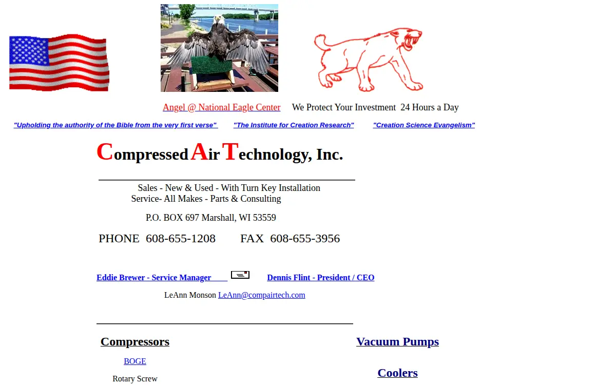Homepage of Compressed Air Technology, INC.