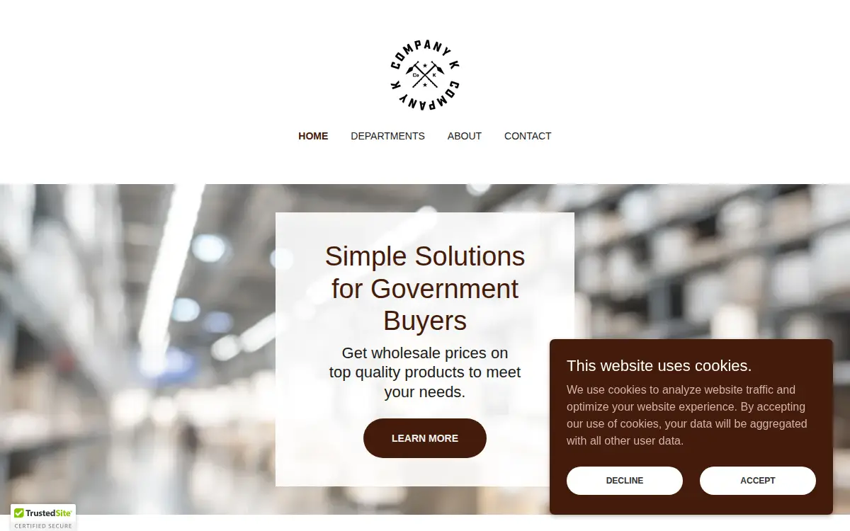 Homepage of Company K INC