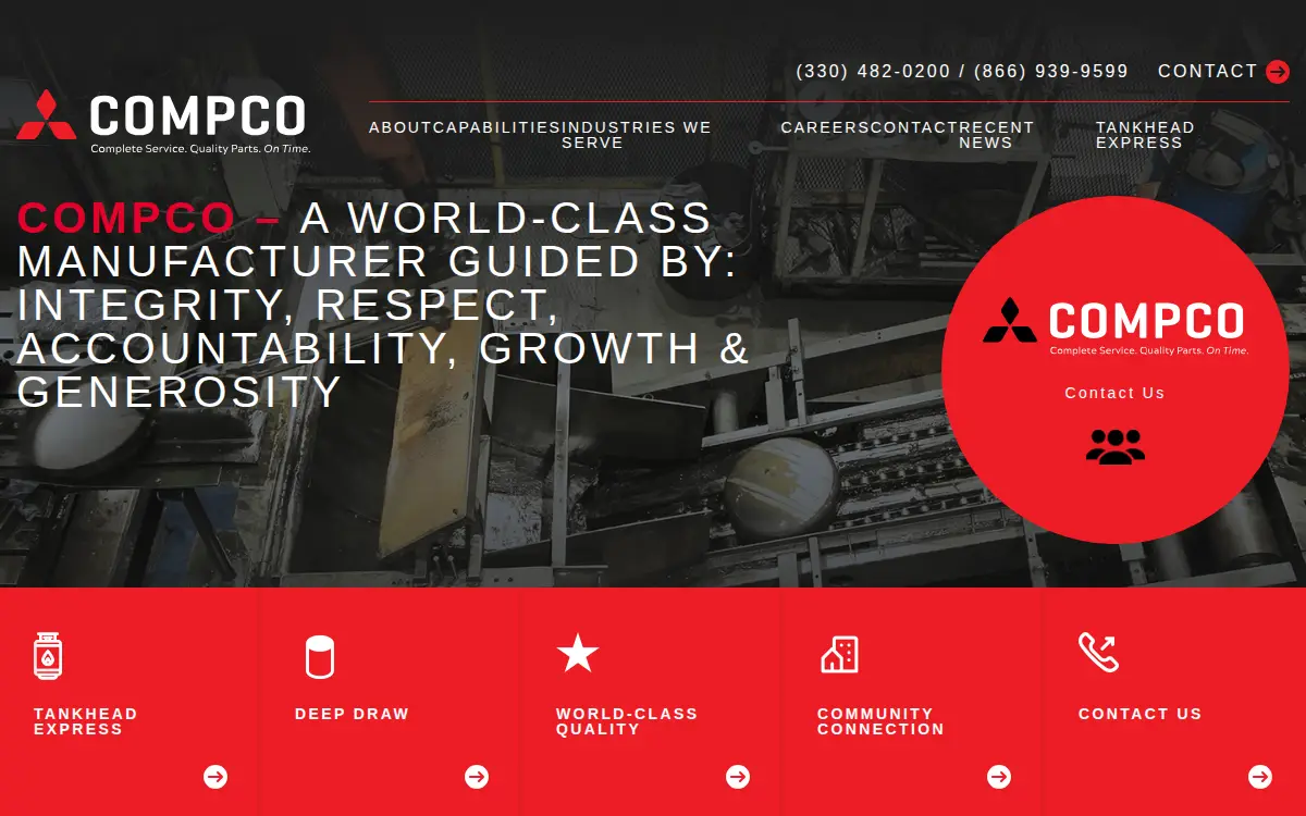 Homepage of Compco Columbiana Company