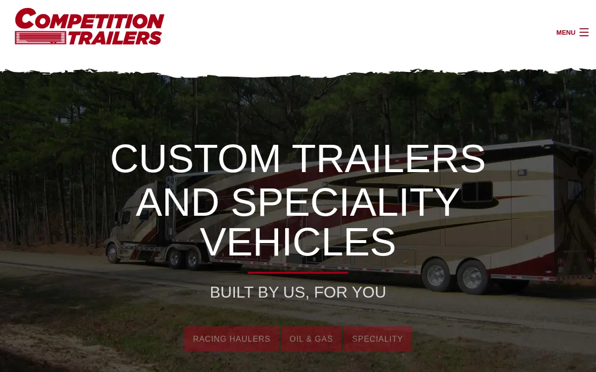Homepage of Competition Trailers, INC.