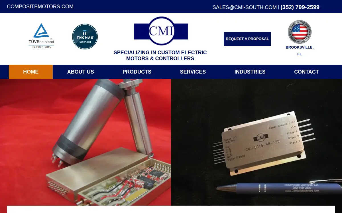 Homepage of Composite Motors, INC