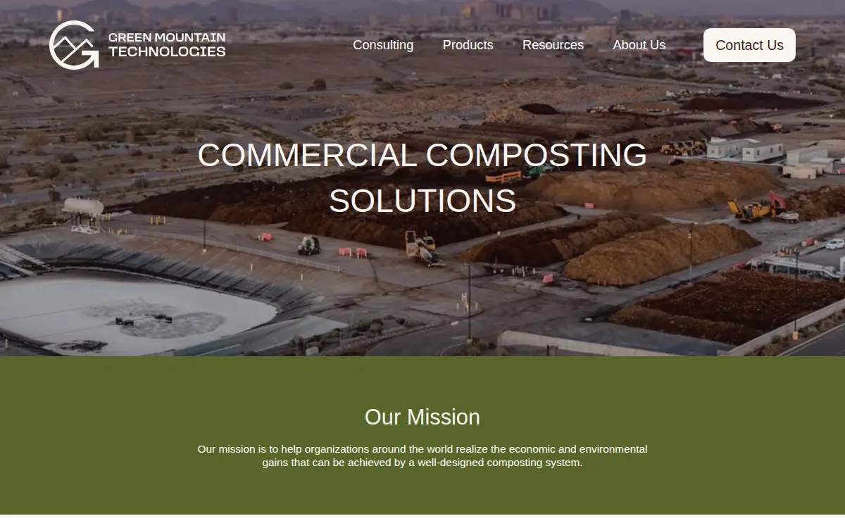 Homepage of Green Mountain Technologies, INC