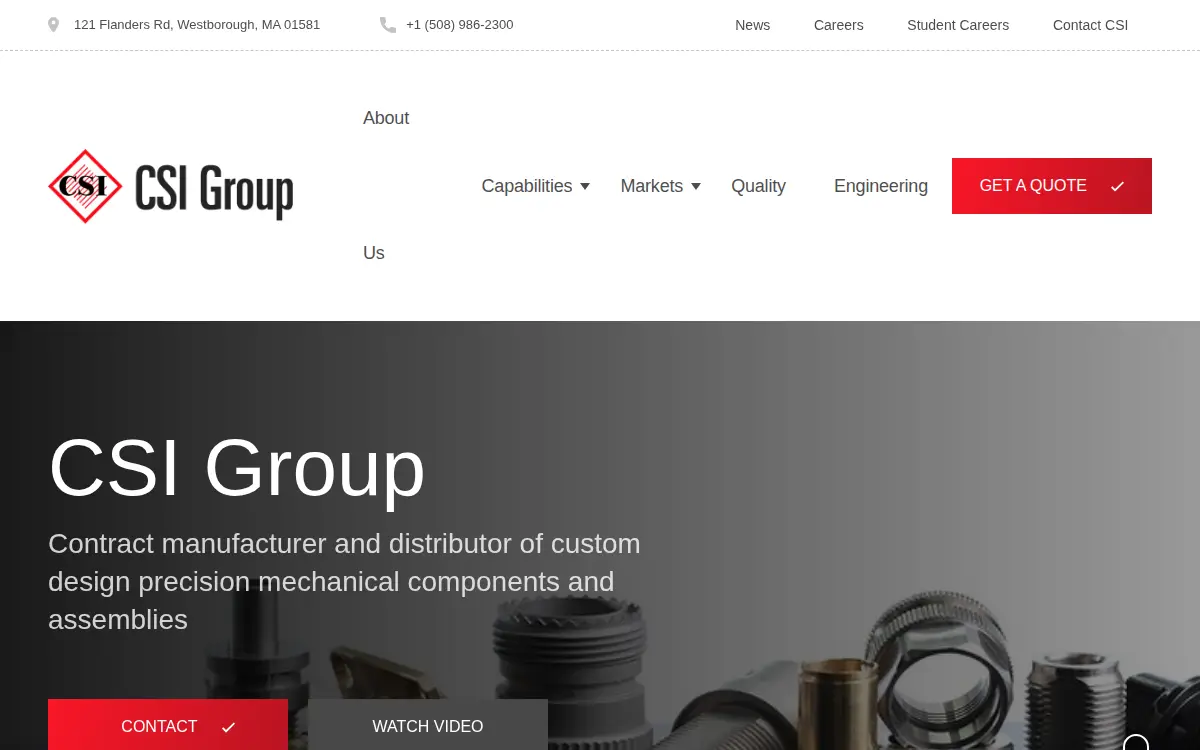 Homepage of Csi Manufacturing INC