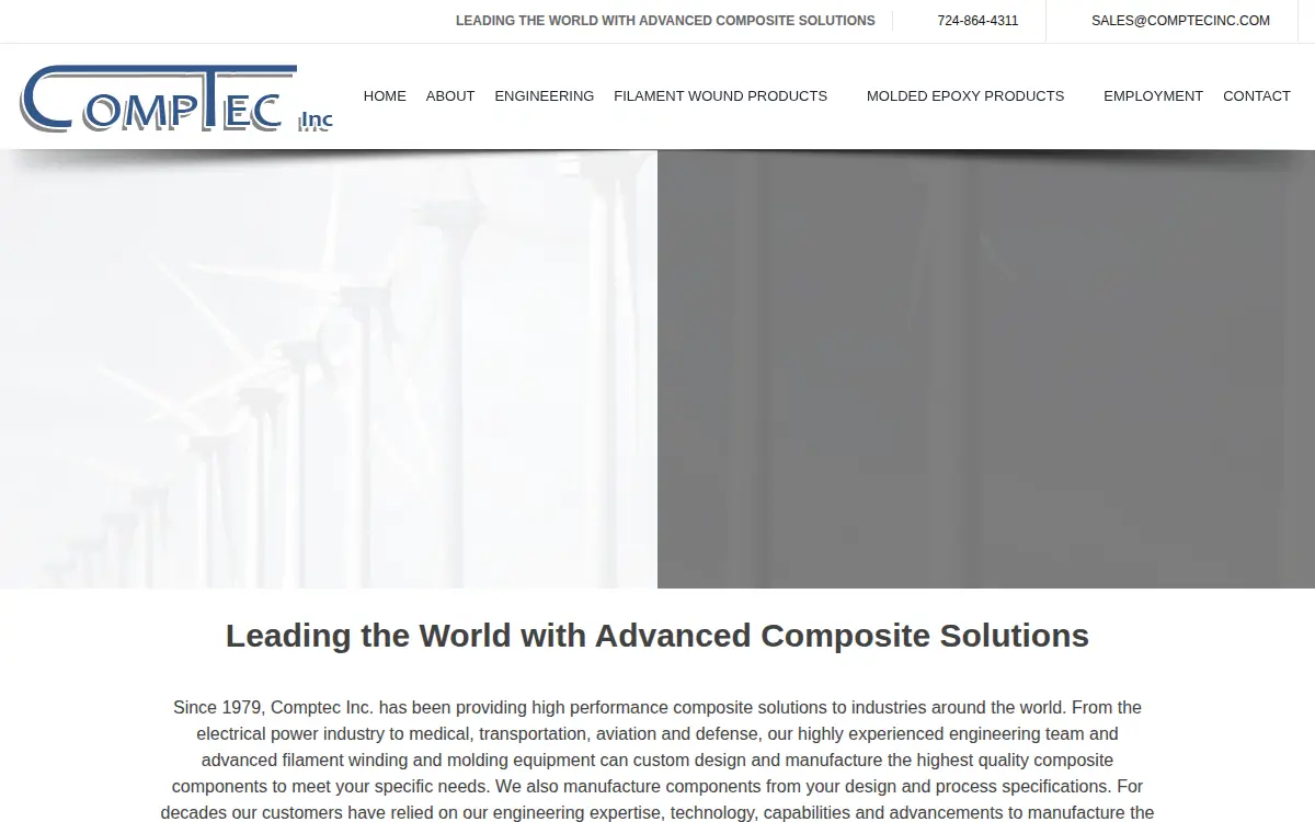 Homepage of Comptec INC.