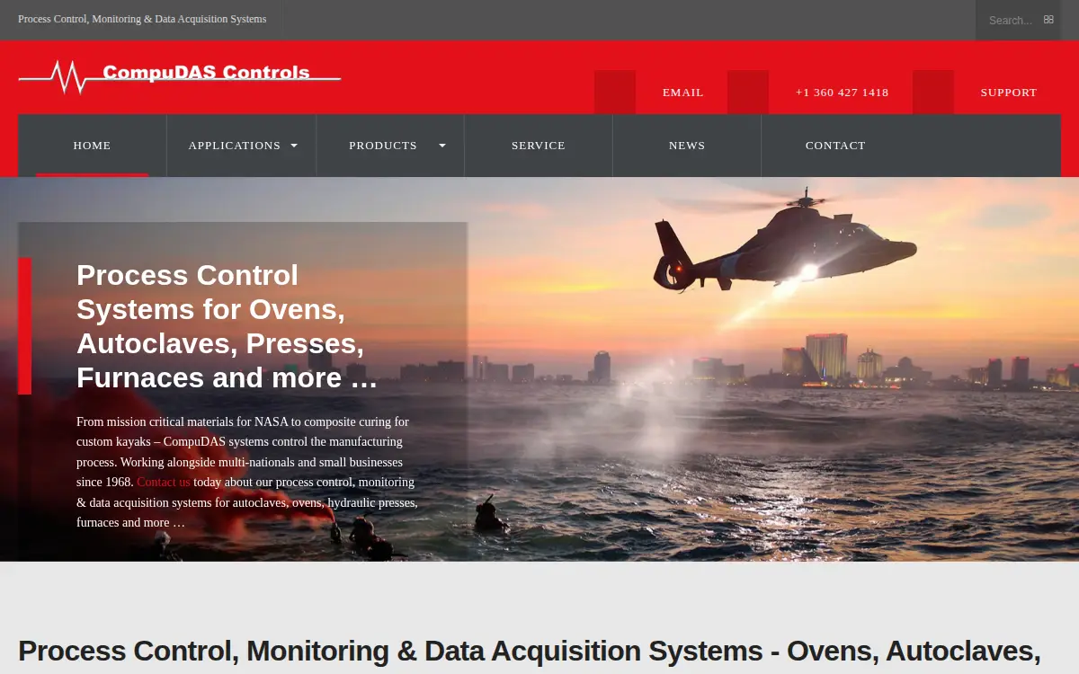 Homepage of Compudas Controls LLC