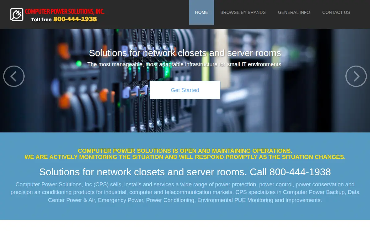 Homepage of Computer Power Solutions INC