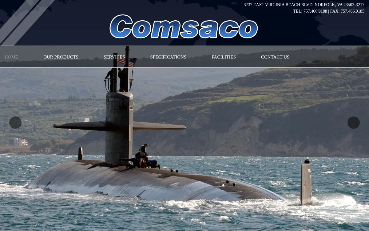 Homepage of Comsaco, LLC