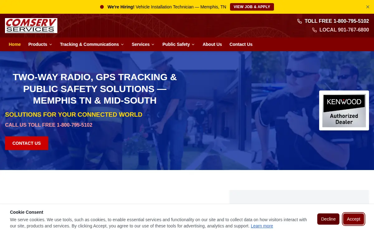 Homepage of Comserv Services, LLC