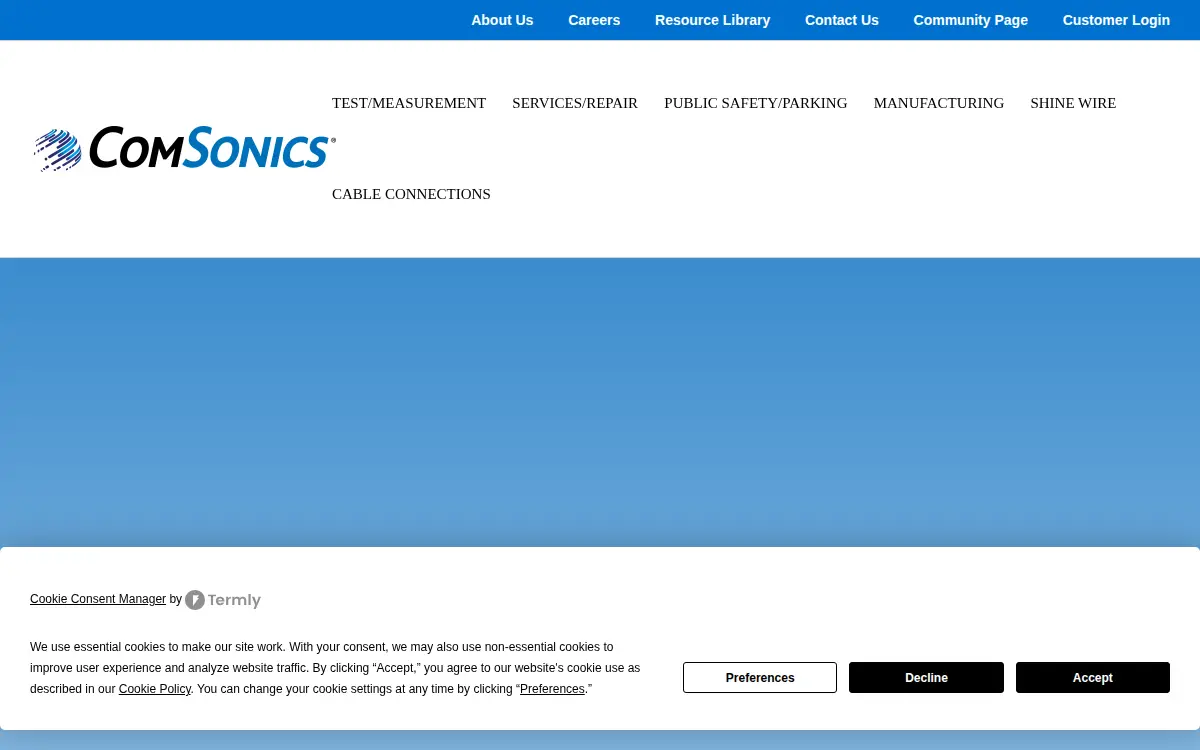 Homepage of Comsonics, INC.