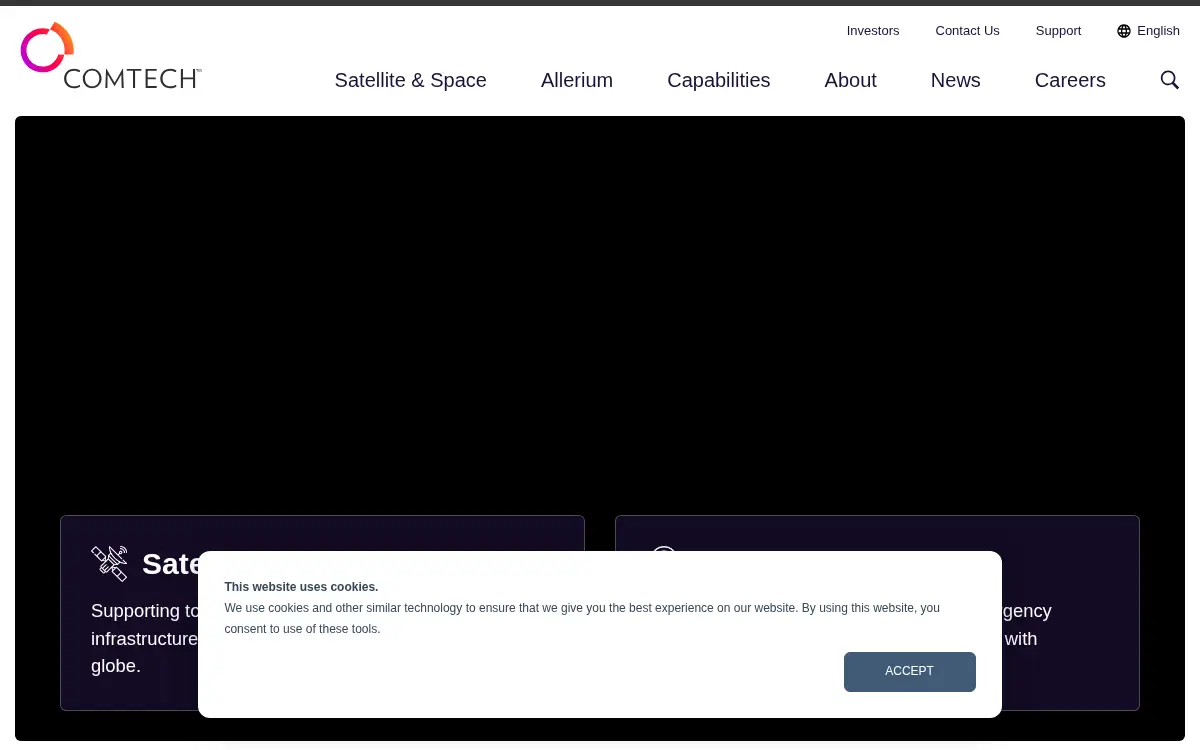 Homepage of Comtech Satellite Network Technologies, INC