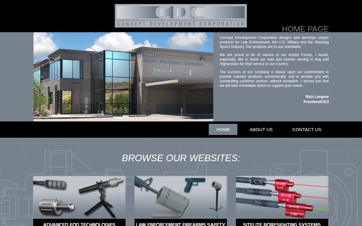 Homepage of Concept Development Corporation