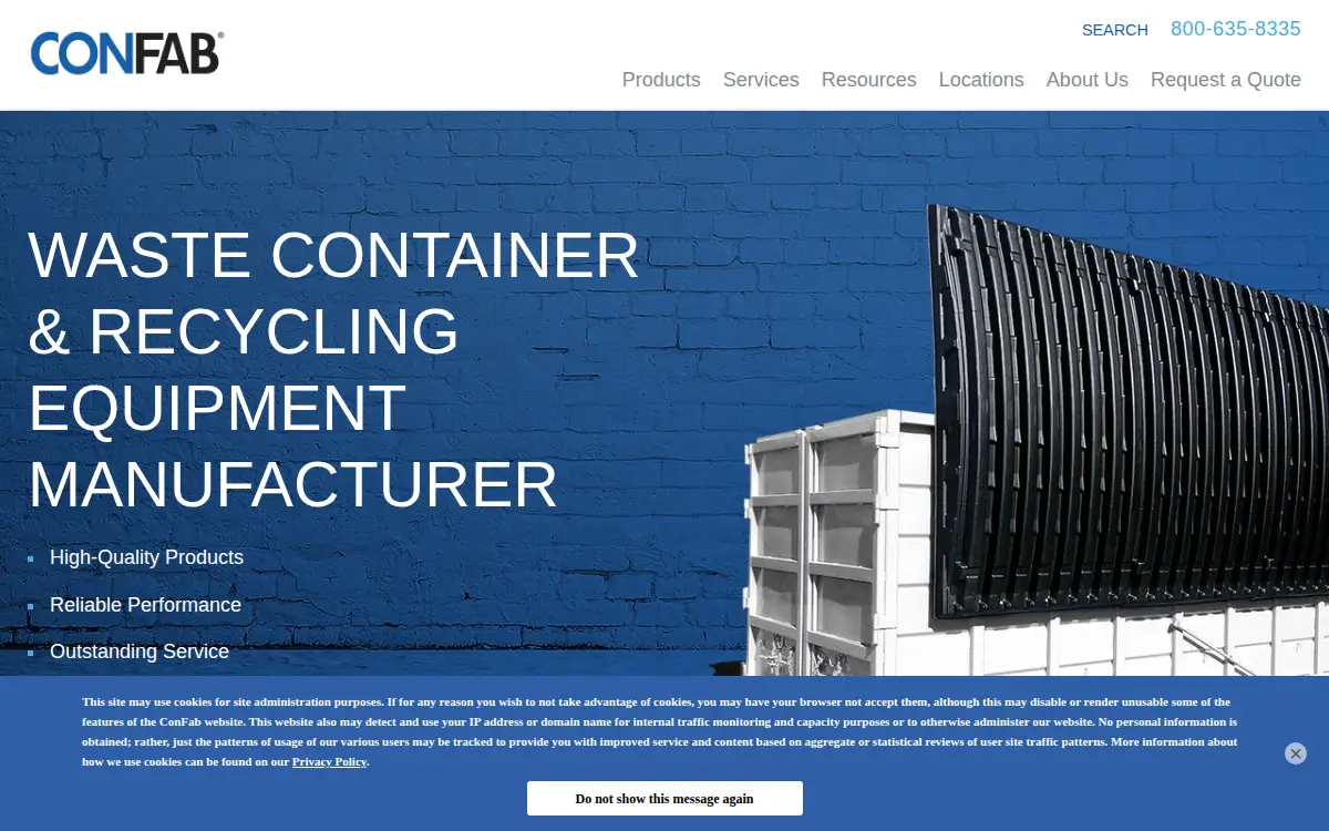 Homepage of Confab Manufacturing Company, LLC
