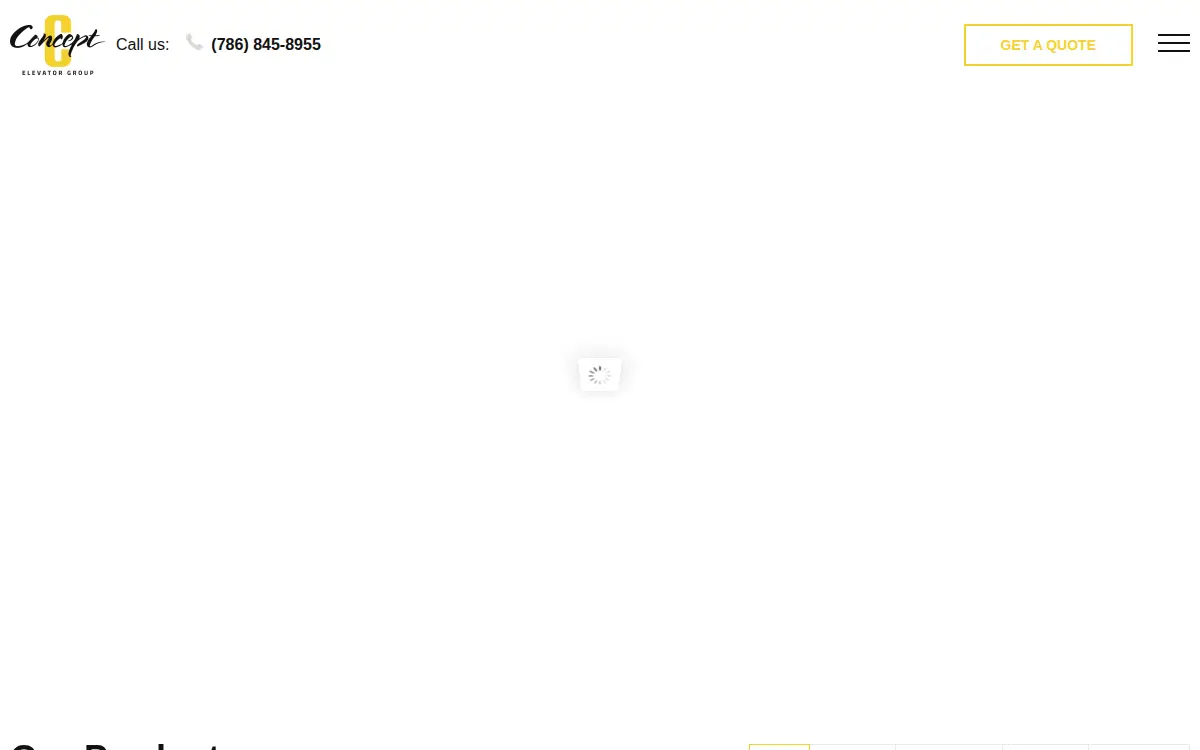 Homepage of Concept Elevator Group, LLC