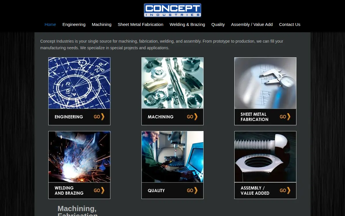 Homepage of Concept Industries INC