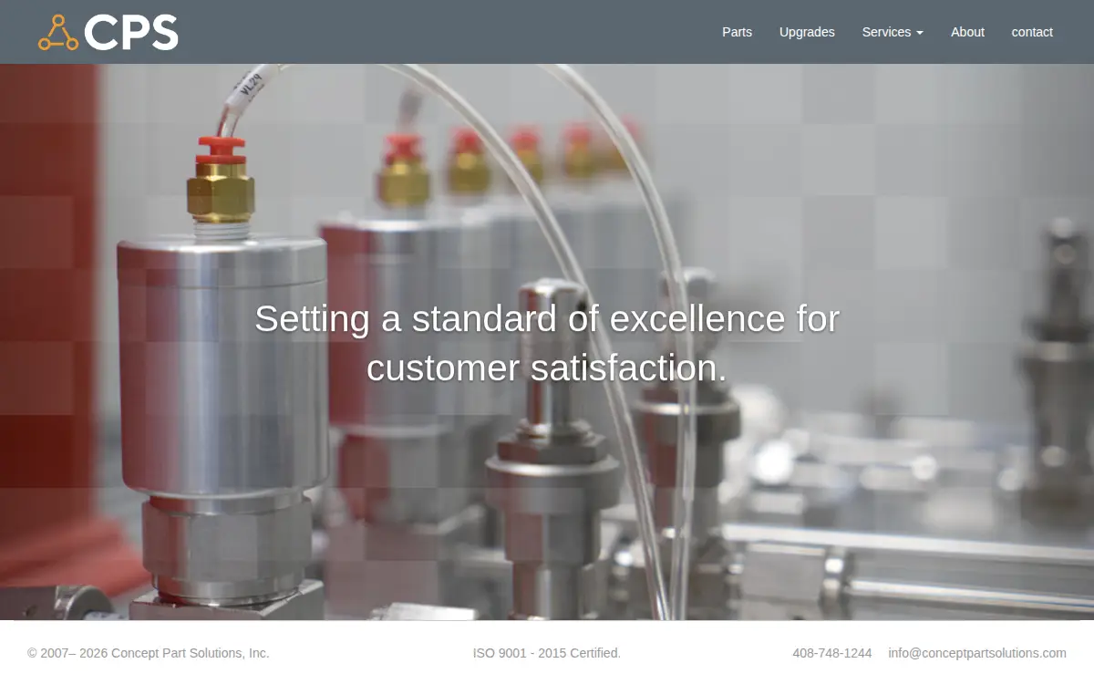 Homepage of Concept Part Solutions, INC.