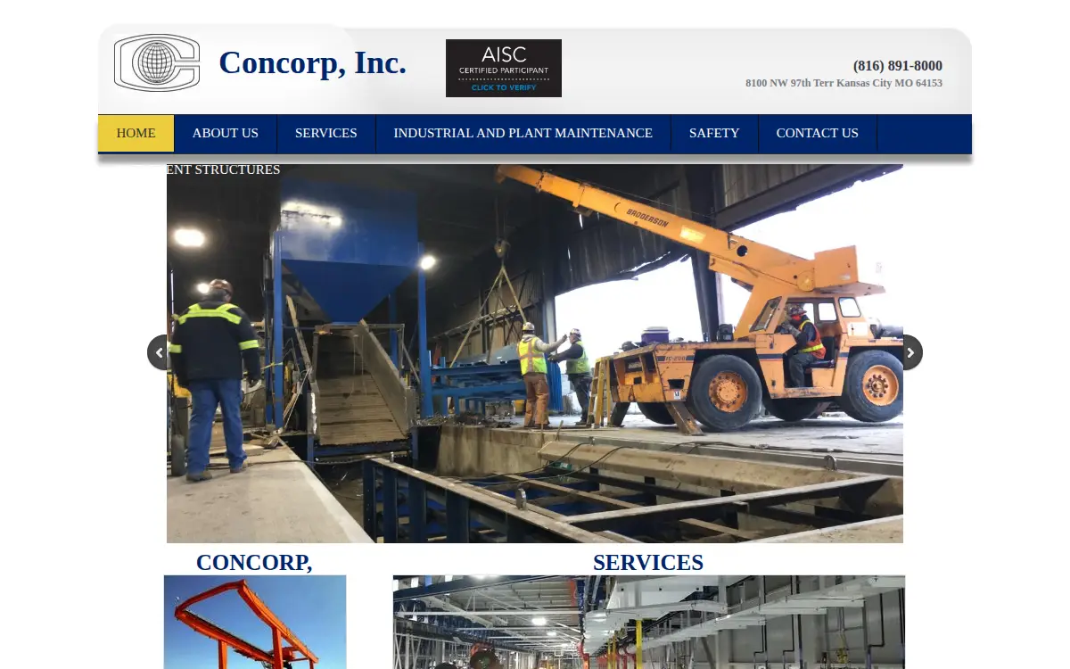 Homepage of Concorp, INC