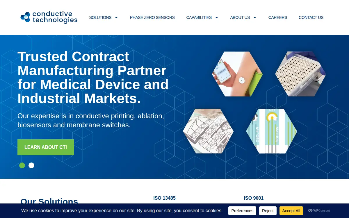 Homepage of Conductive Technologies INC
