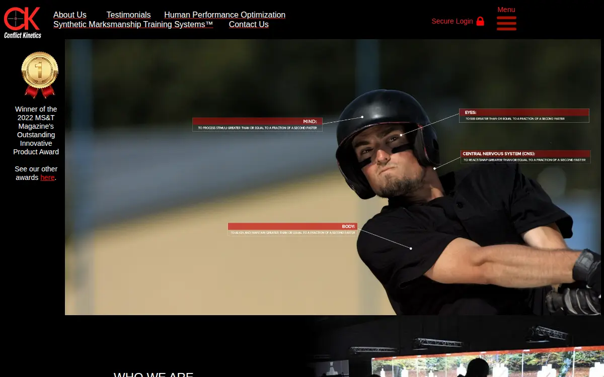 Homepage of Conflict Kinetics Corporation