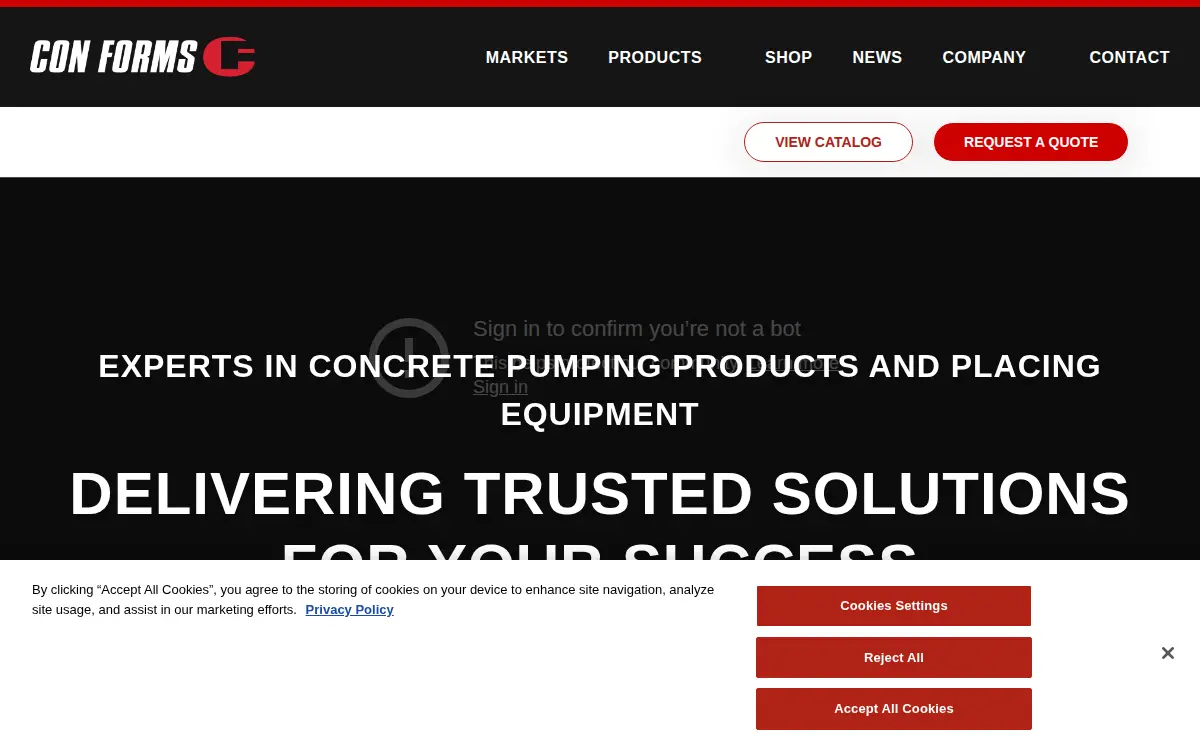 Homepage of Construction Forms, INC.