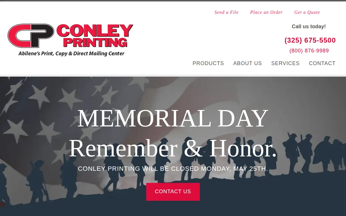 Homepage of Conley Printing Co., INC.