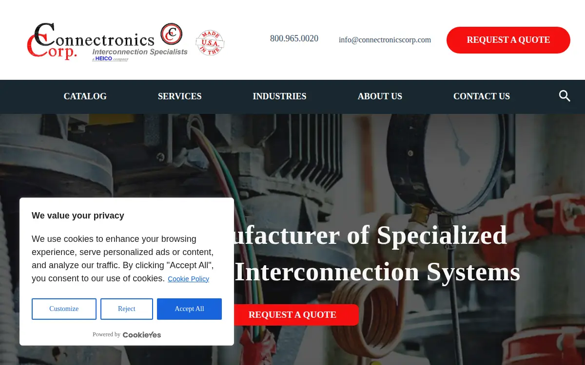 Homepage of Connectronics CORP