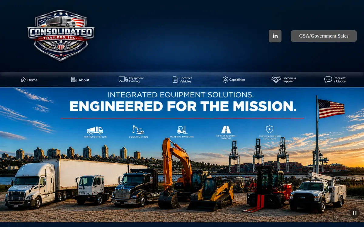 Homepage of Consolidated Trailers, INC.