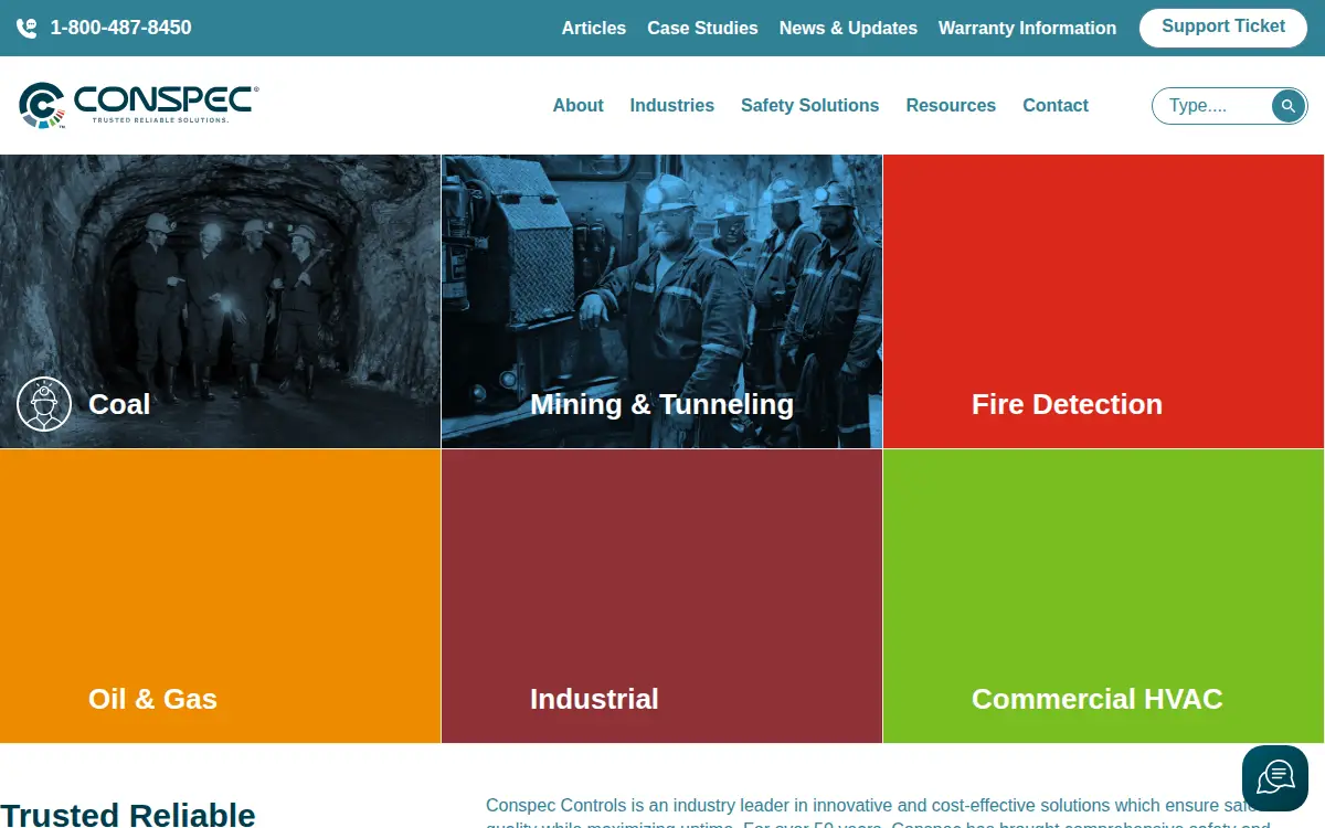 Homepage of Conspec Controls, INC.