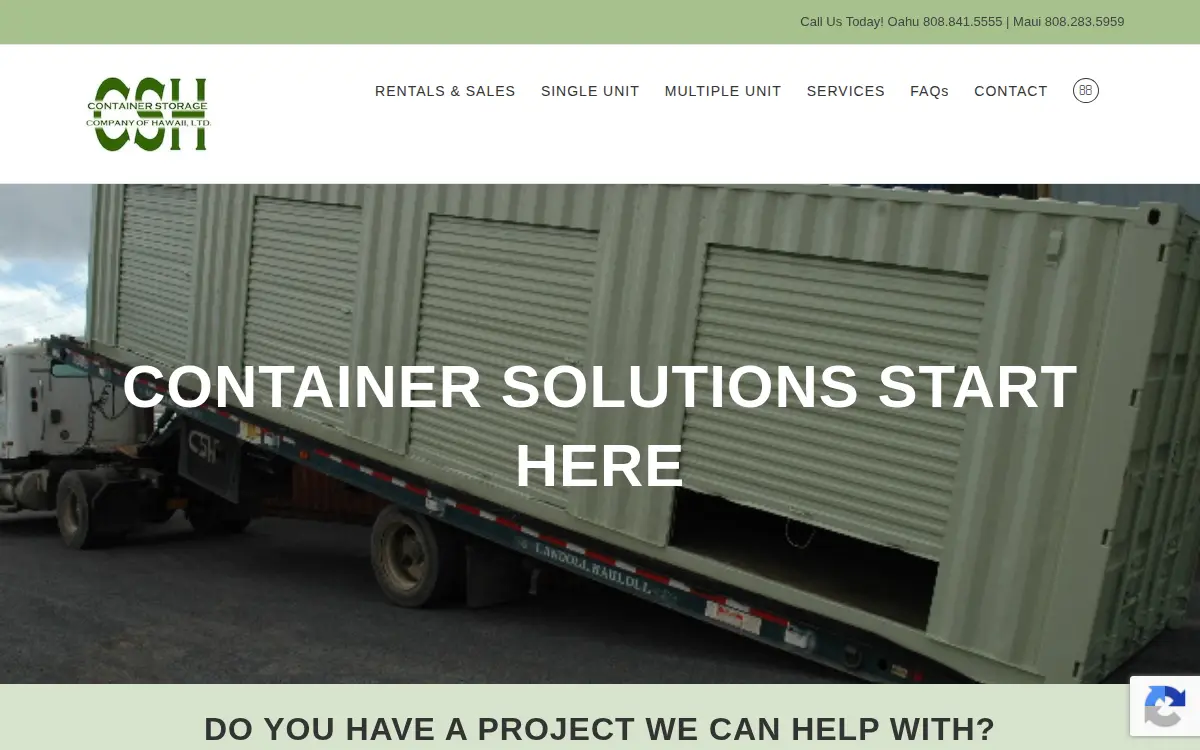 Homepage of Container Storage CO. of Hawaii, LTD.