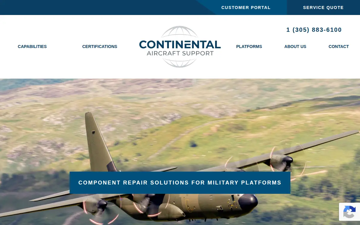 Homepage of Continental Aircraft Support, INC.