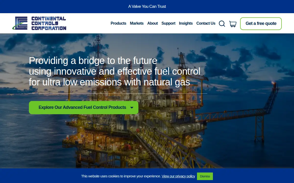 Homepage of Continental Controls CORP