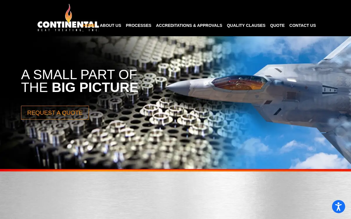 Homepage of Continental Heat Treating, INC