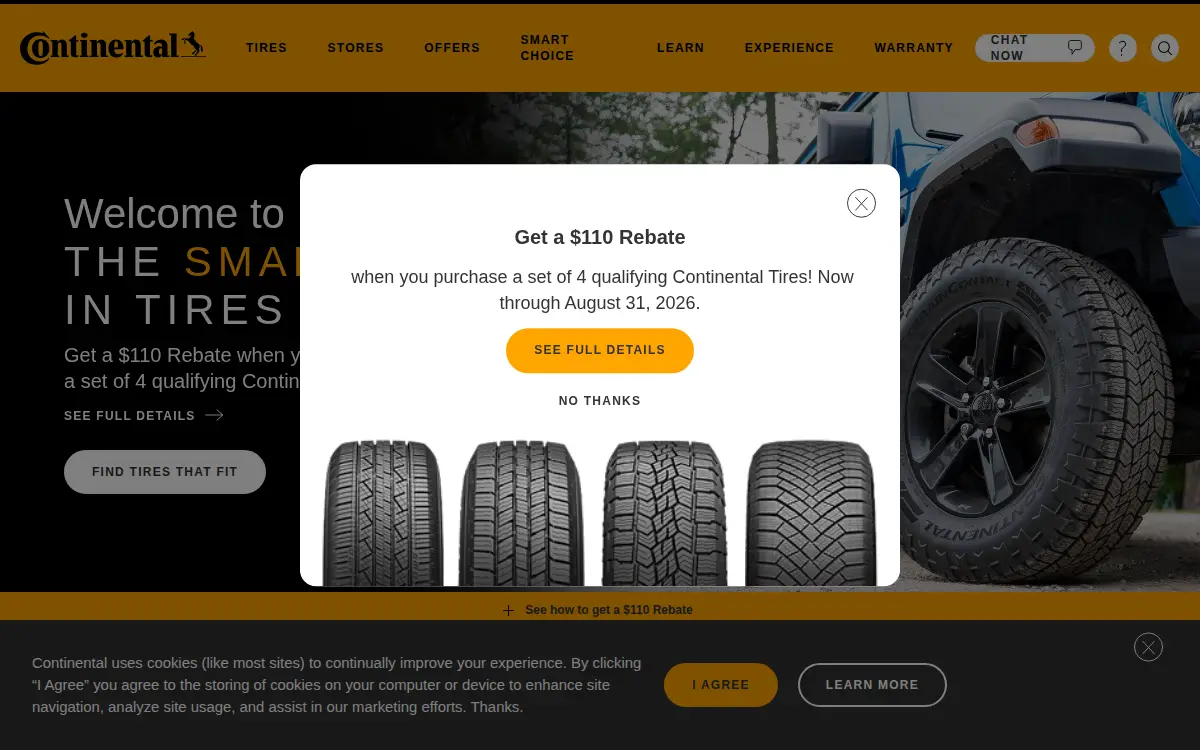 Homepage of Continental Tire the Americas, LLC