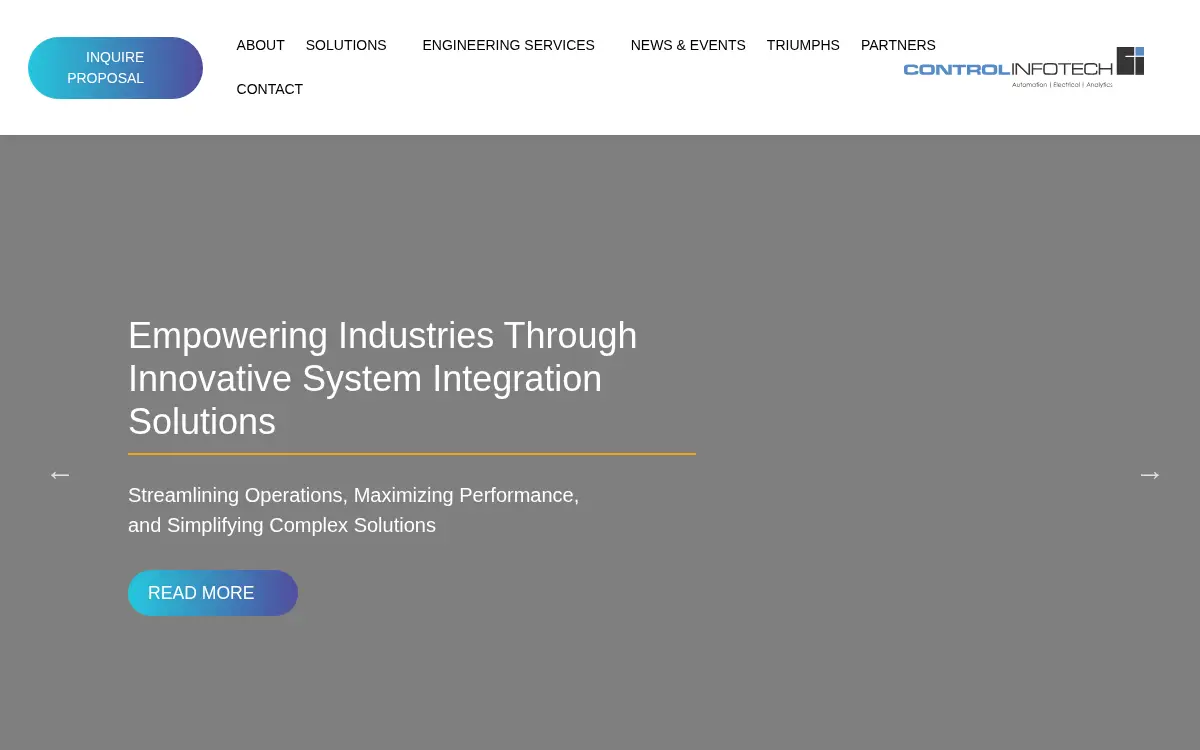 Homepage of Control Infotech INC.