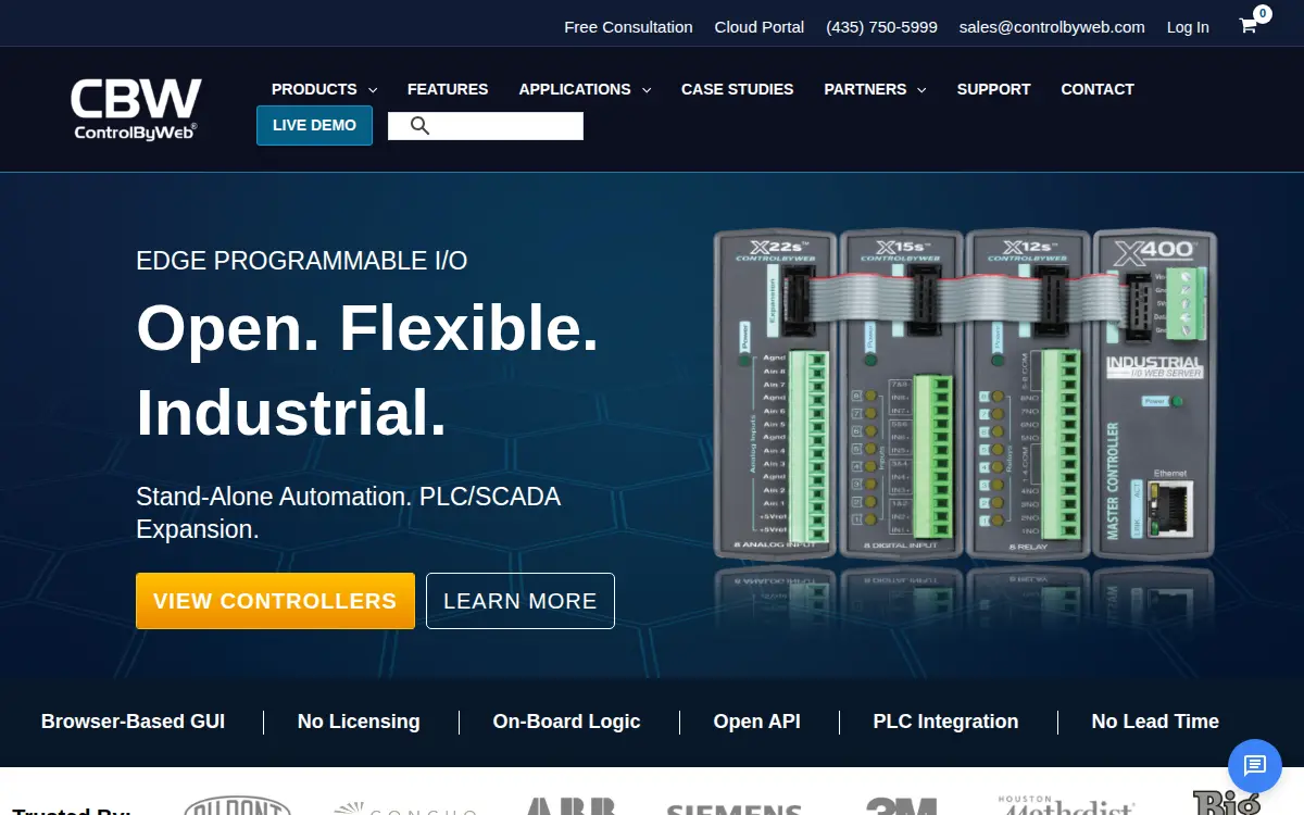 Homepage of Controlbyweb LLC