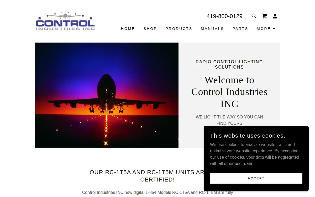 Homepage of Control Industries INC