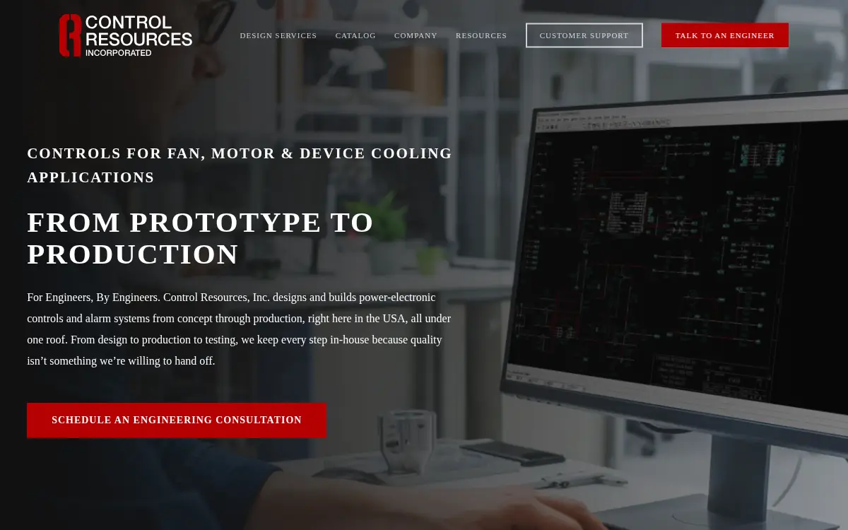 Homepage of Control Resources, INC.