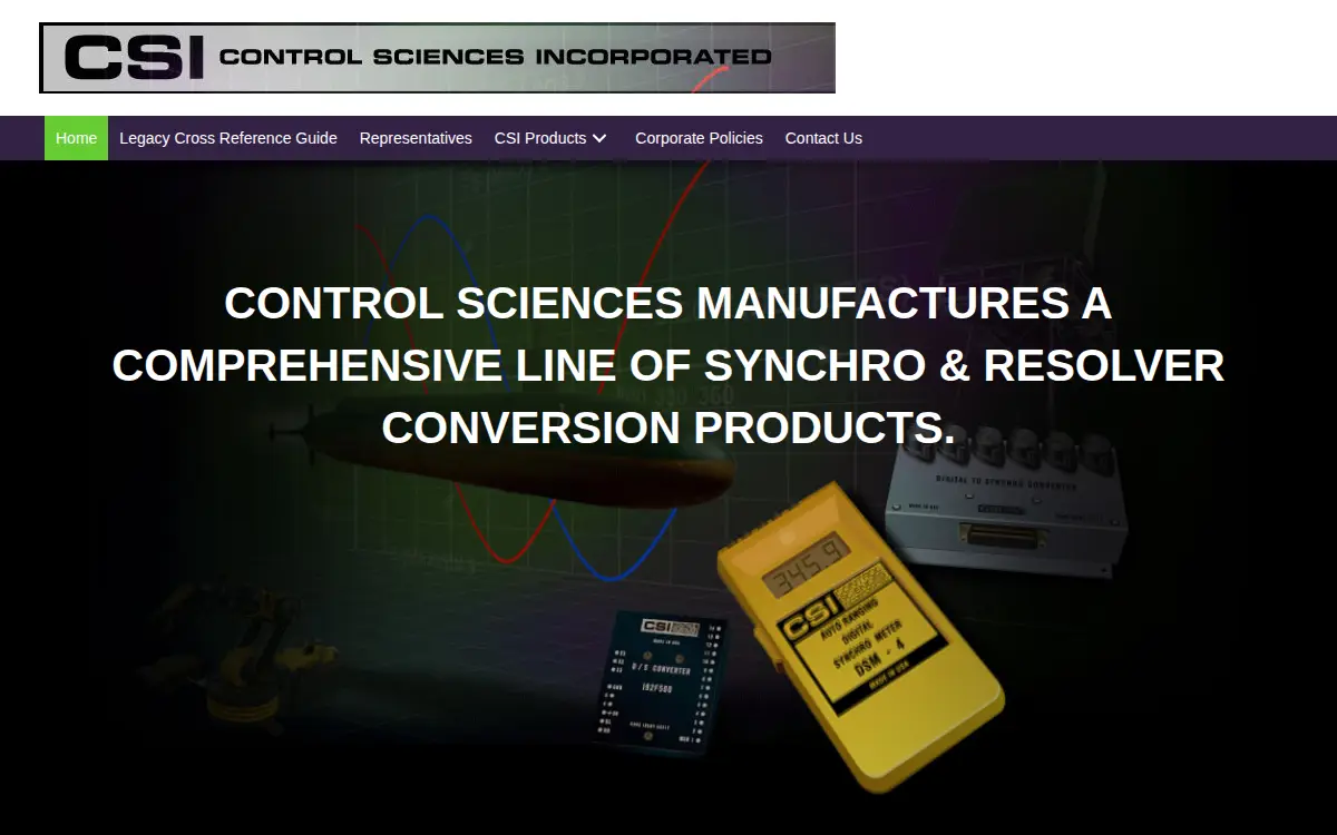 Homepage of Control Sciences, INC.