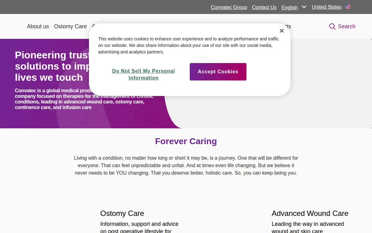 Homepage of Convatec INC
