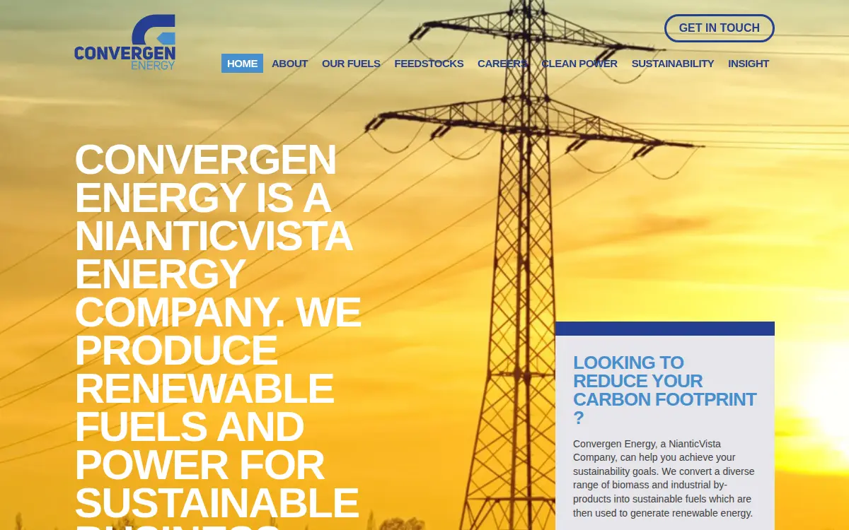 Homepage of Convergen Energy Wi LLC