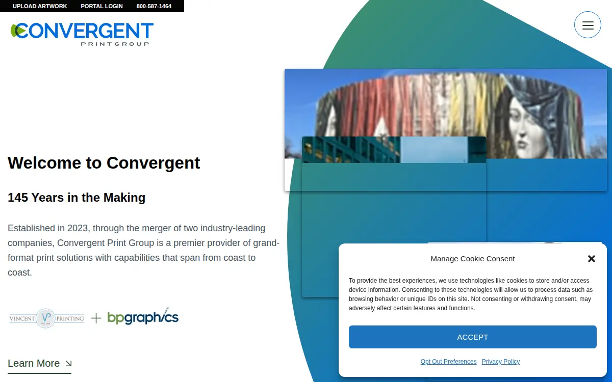 Homepage of Convergent Print Group LLC