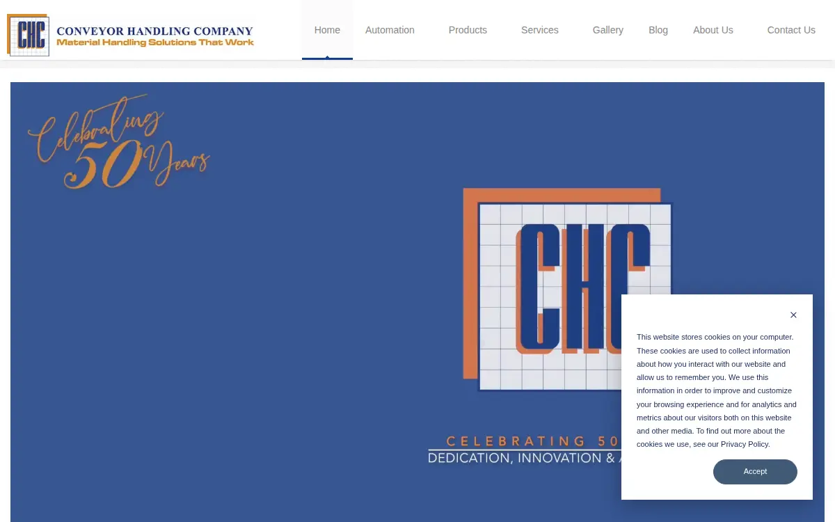 Homepage of Conveyor Handling Company, INC.