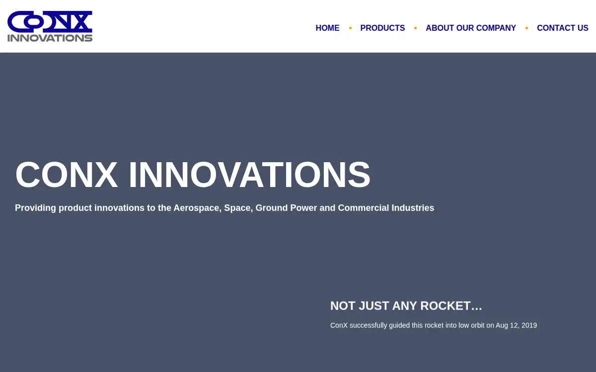 Homepage of Conx Innovations, LLC