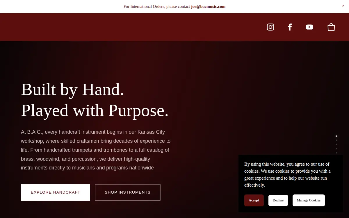 Homepage of Bac Musical Instruments LLC
