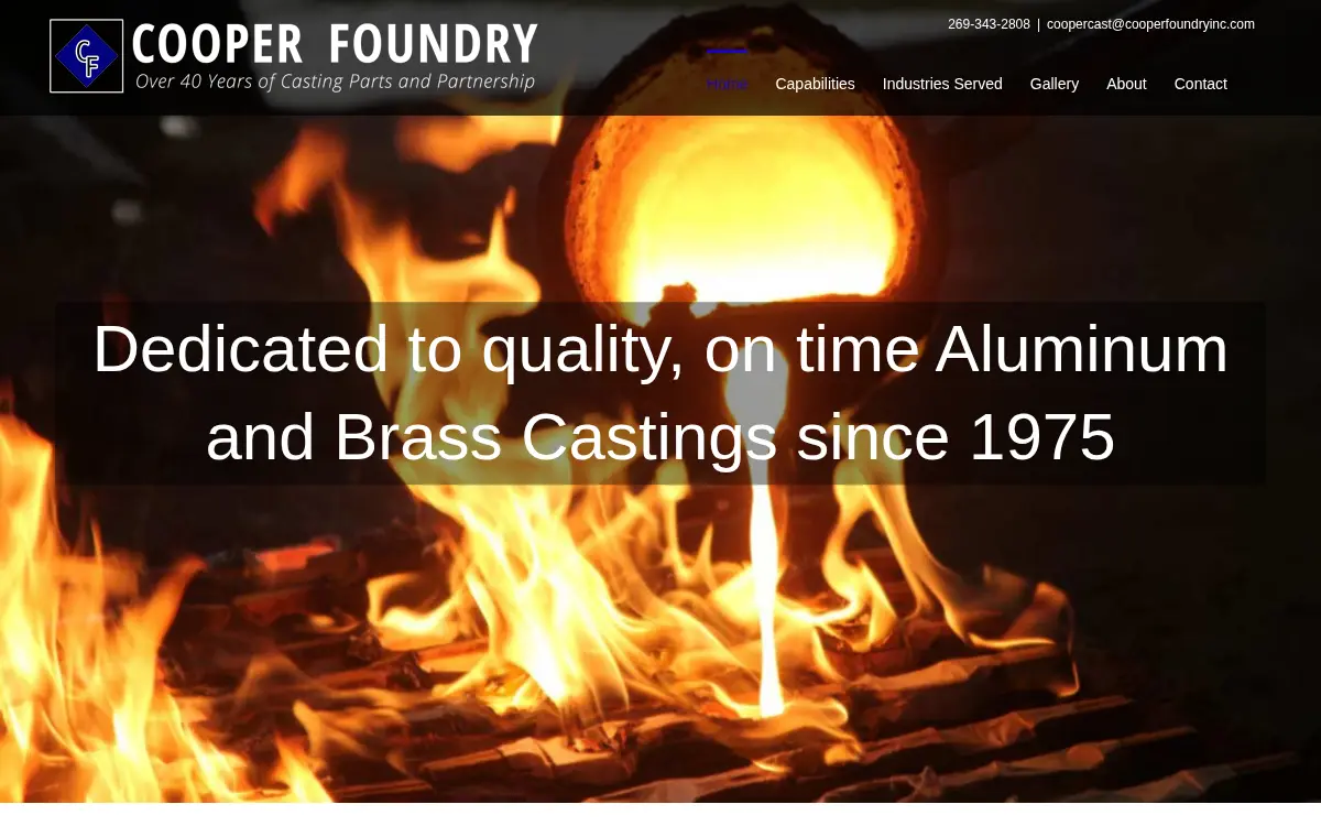 Homepage of Cooper Foundry INC