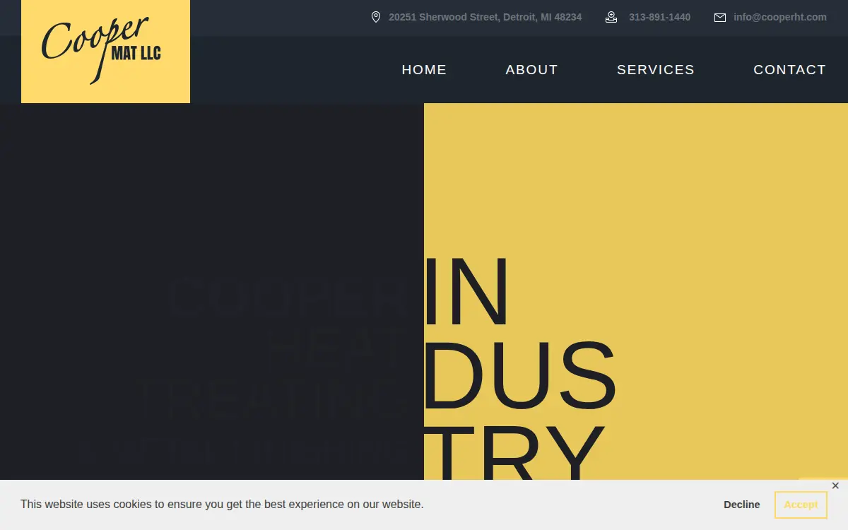 Homepage of Cooper Mat LLC