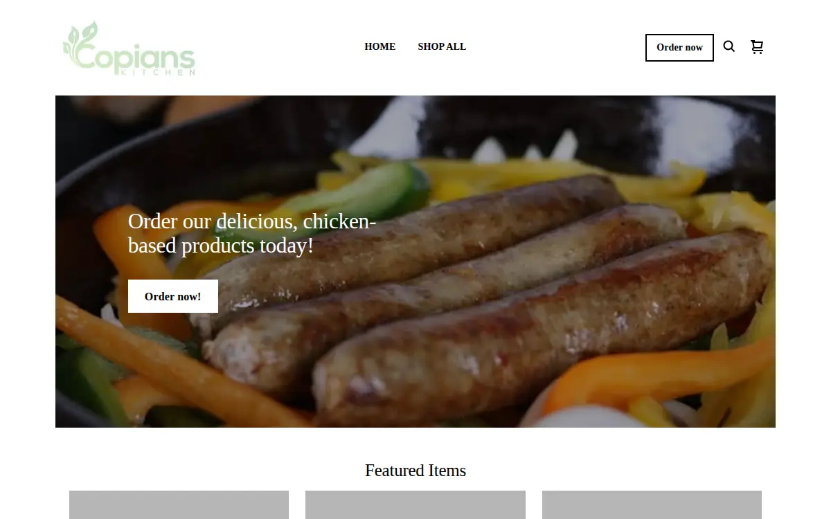 Homepage of Copians Kitchen, INC.