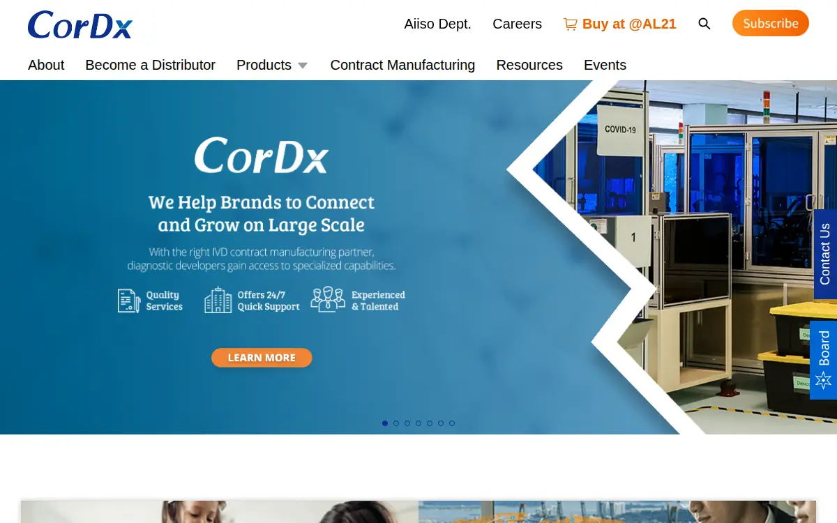 Homepage of Cordx, INC.