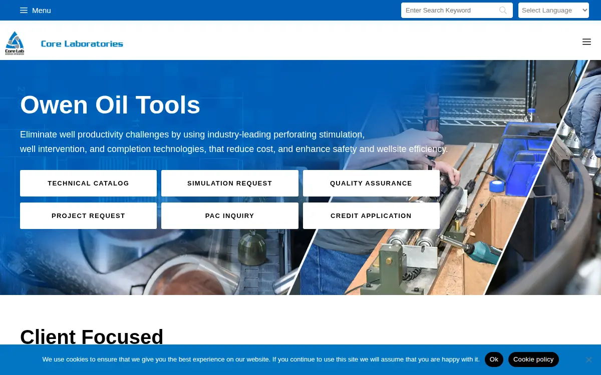 Homepage of Owen Oil Tools LP