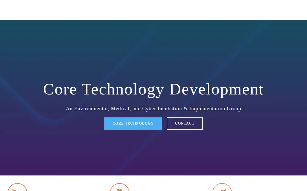Homepage of Core Technology Development Group, LLC